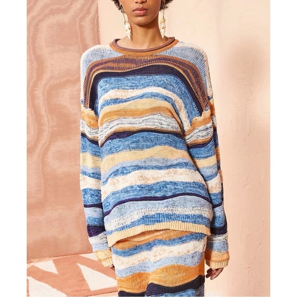 NWOT Ulla Johnson Long-Sleeve Knit Striped Francie Pullover Top